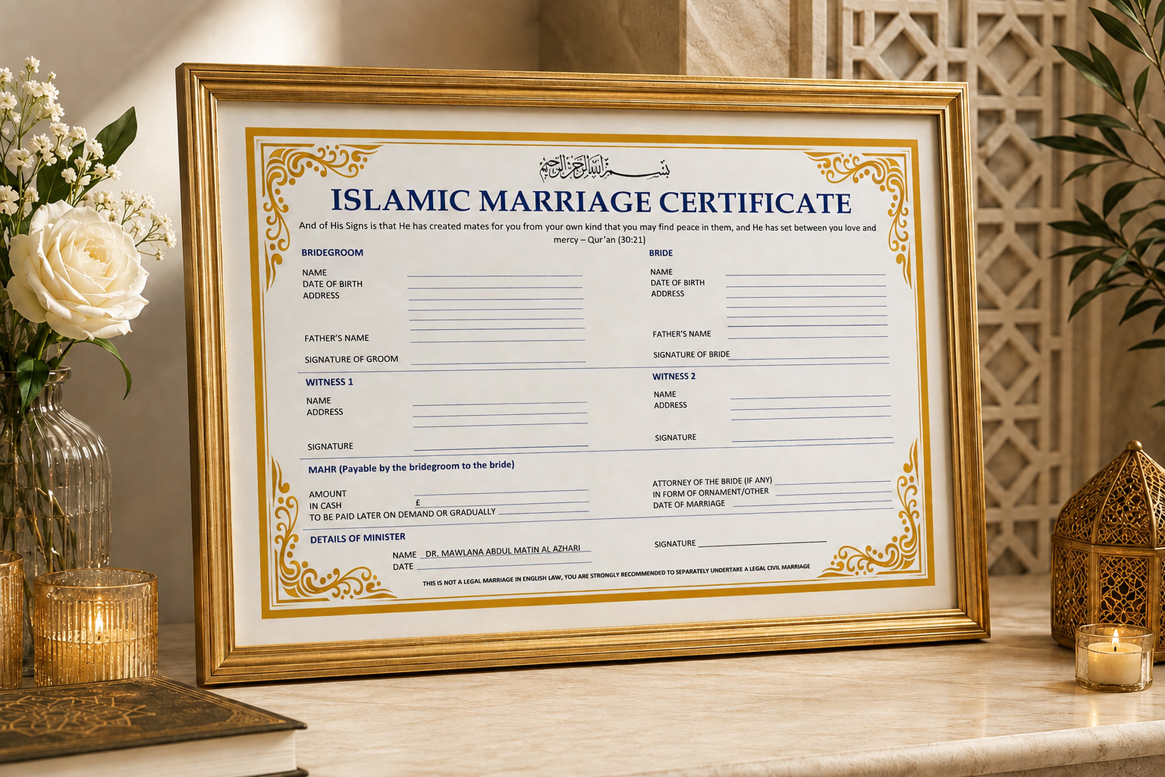 Framed Certificate